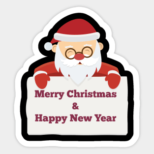 Santa Claus With Banner Sticker